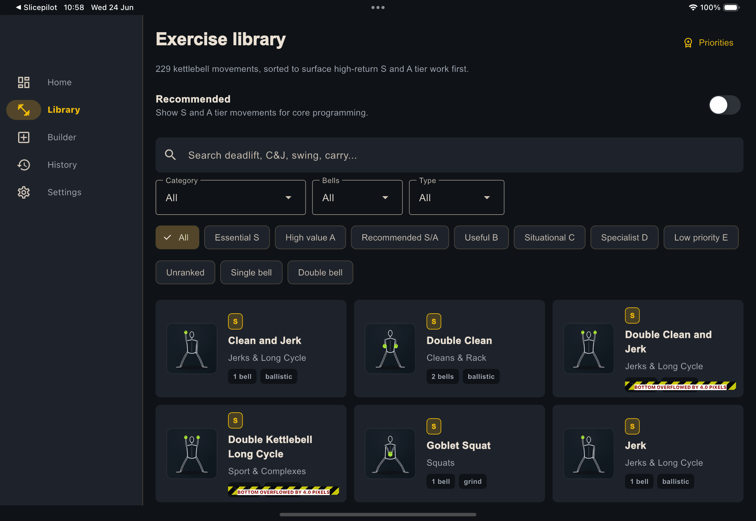 Exercise library